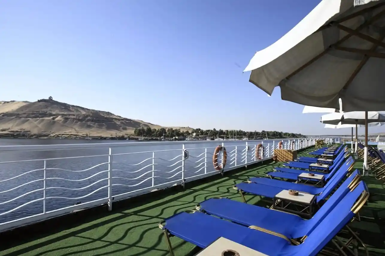Sun deck of the JAZ Crown Empress Nile Cruise Nile cruise